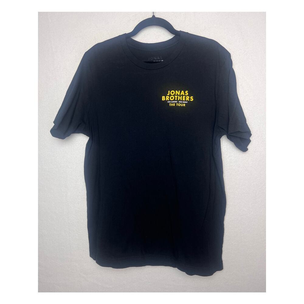 Jonas Brothers Five Albums One Night Tour Short Sleeve Black T-Shirt Size XL
